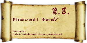 Mindszenti Bennó névjegykártya